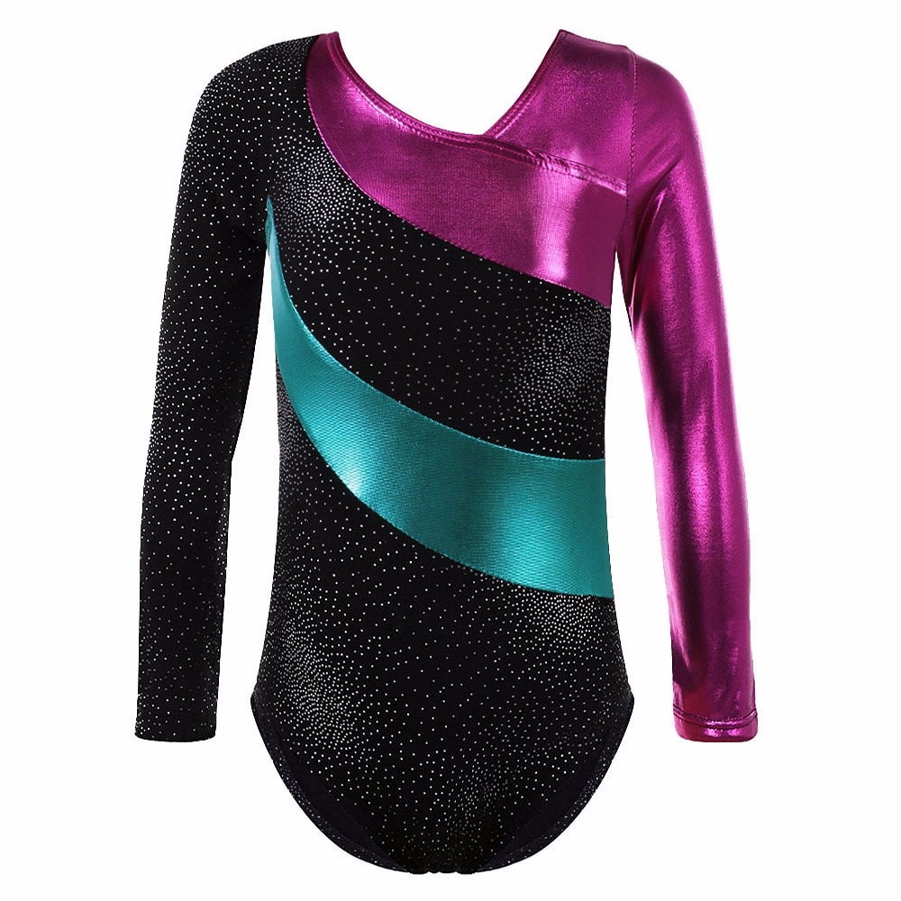 Long Sleeves Athletic Dance Leotards Dress Ballet Gymnastics Acrobatics for Kids Wear Toddler Girls BalletXC-3251