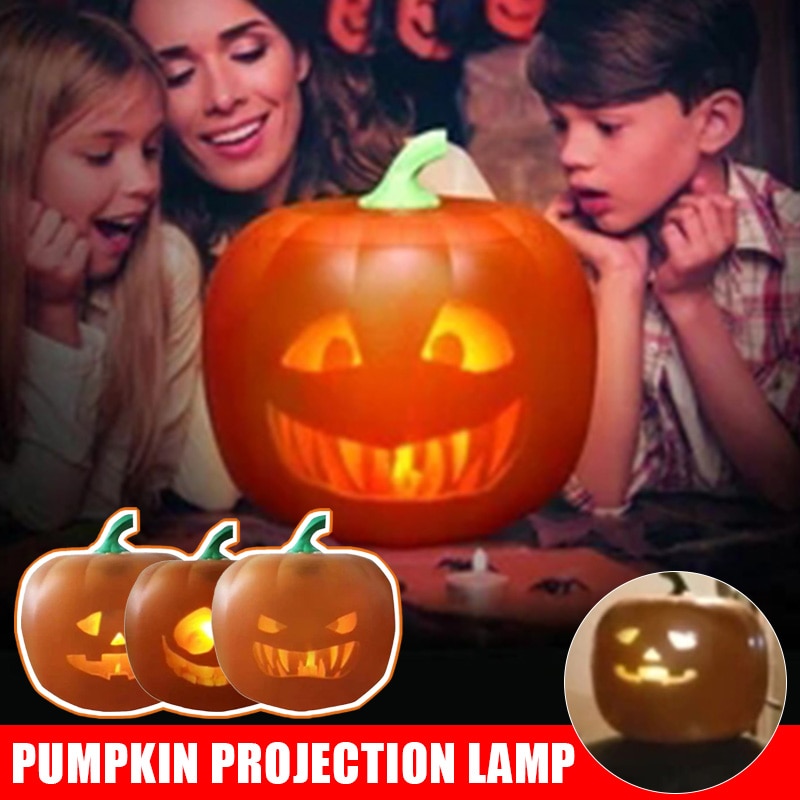 Halloween Flash Praten Animated Led Pompoen Projectie Lamp Voor Thuis Party MJJ88