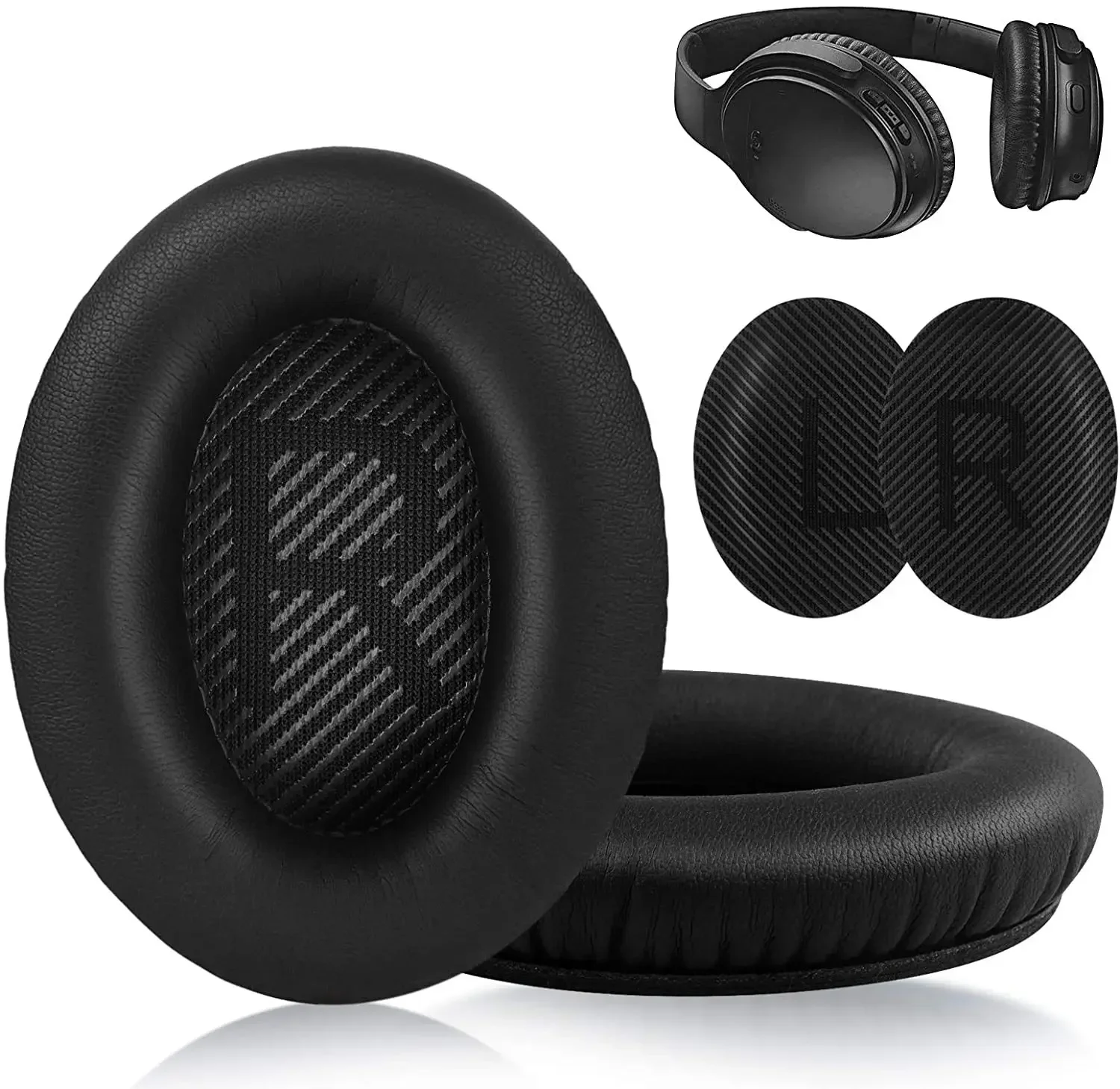 Replacement Earpads for BOSE QC35 for QuietComfort 35 & 35 II Headphones Memory Foam Ear Cushions with Crowbar: Red