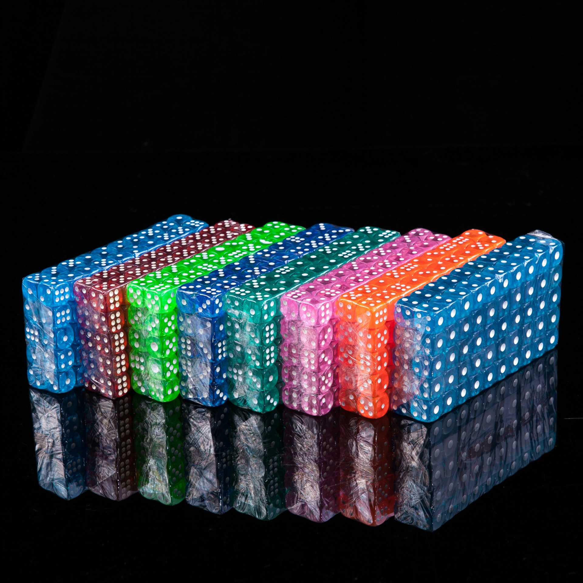 100pcs 14mm Colorful Dice Transparent Clear Dices for board game bar cambling playing rpg game set Club Party Accessories GYH