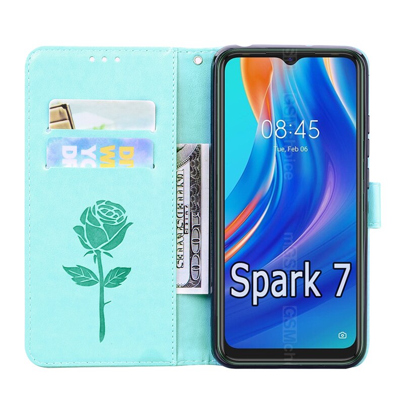 Para Tecno Faísca Tampa Do Telefone Carteira de Couro Do Caso Da Aleta Em Tecno Spark7 7 чехолна Estojo de Cartão Magnético Livro Hoesje Funda Saco de Coque