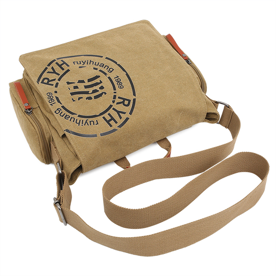 Aktetassen met grote capaciteit Heren reistassen Canvas bedrukte weekendschoudertassen Multifunctionele Messenger Flap Bags
