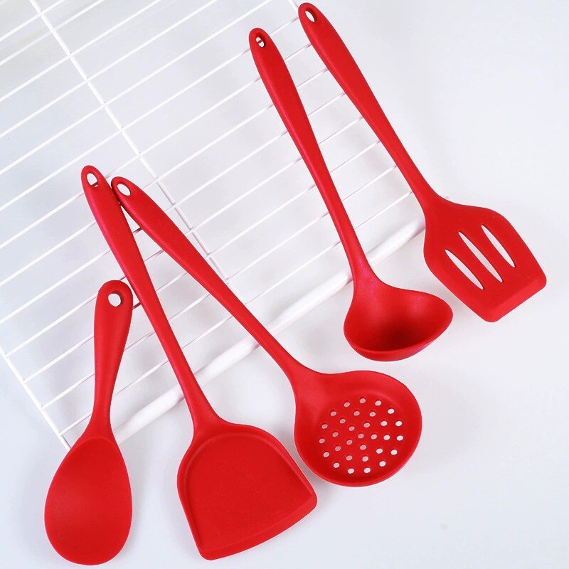 Rice Cooker Silicone Spoon for Cooking Spatula Kitchen Ladle Heat Resistant Tableware With Hollow Out Long Handle Spoon Bar