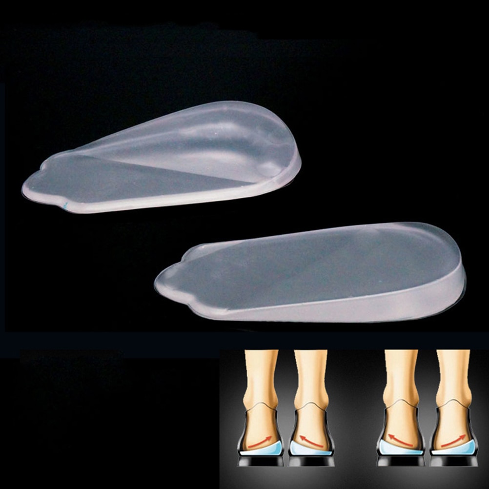 1 Paar Orthopedische Inlegzolen Zachte Siliconen Hak Pads Transparante Lift Insert Pads Voor O/X Benen Correctie (maat S/L)