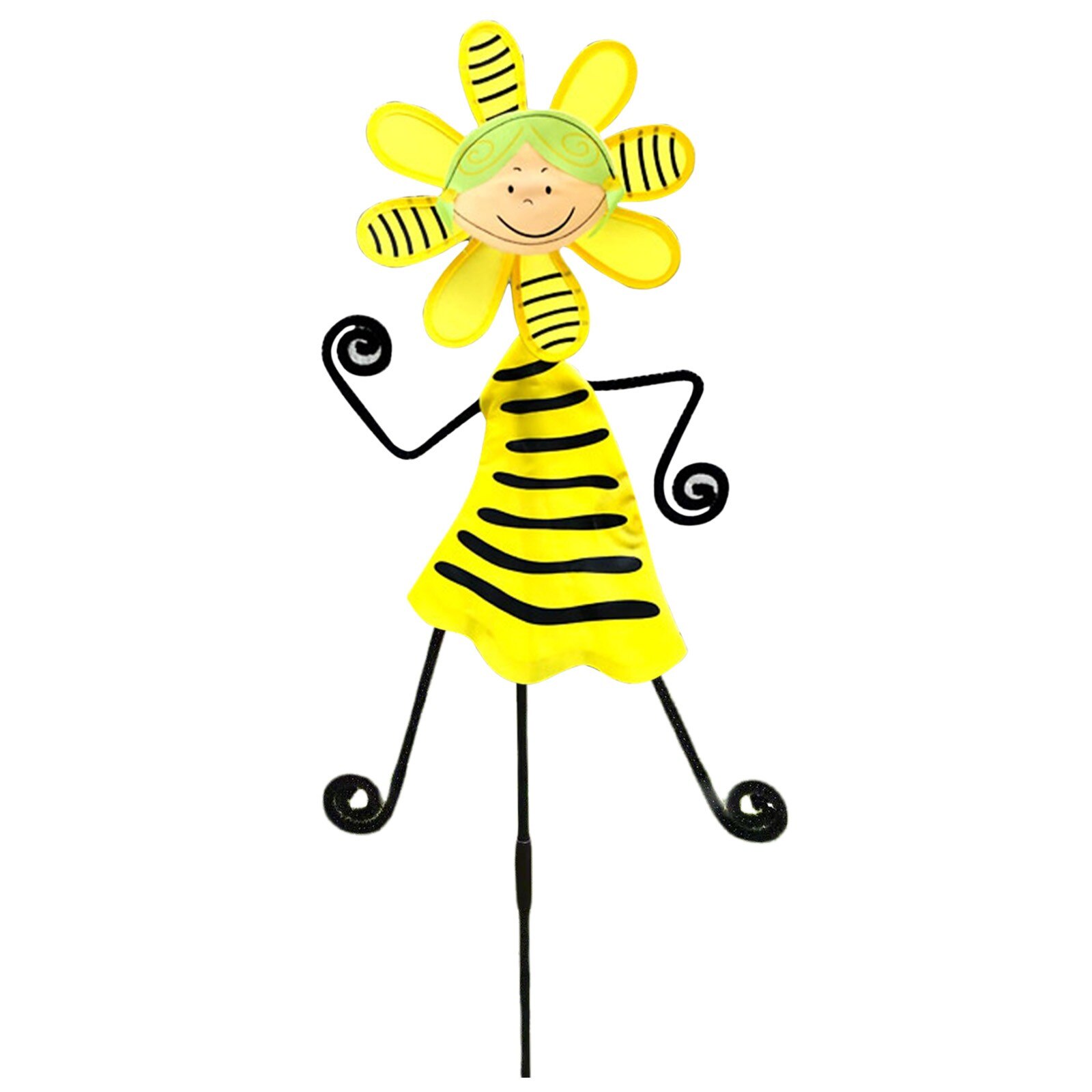 Dancing Girl Windmill Sunflower Bee Ladybug Garden Decoration Outdoor Stakes Home Yard Garden Decor Windmill ogrod, gardening