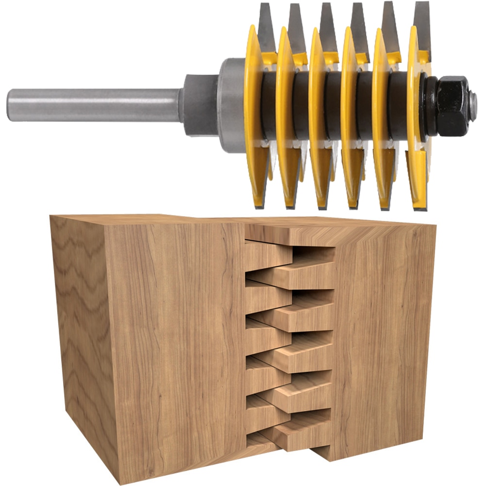 8mm Shank Finger Joint Router Bit Woodworking Chisel Cutter Woodworking Decoration Building Material Coner Router Polishing Tool