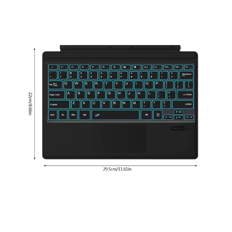 Ultra-Slim 5mm Bluetooth 3.0 Keyboard Wireless Rechargeable Illuminated Keyboard for Micro Soft Surface Pro 7 Plus