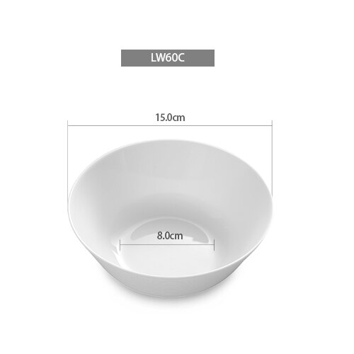 Hvitt opal glass porselen flate tallerkener middagsretter servise salatrett sushi frokost biff tallerken: 6in.  salatboller
