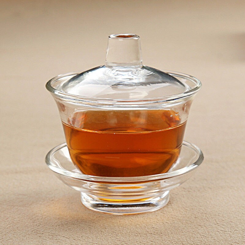 [GROOTSHEID] Borosilicaat hittebestendig mondgeblazen Helder Glas Gaiwan Midden Maat 120ml Chinese Gaiwan