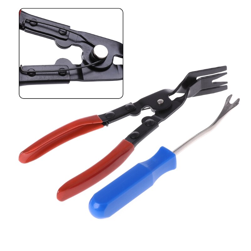 Car Door Card Panel Trim Upholstery Remover+Clip Removal Pliers Pry Tool Set for the quick removal of staples clip