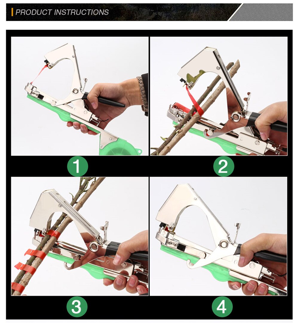 Garden Tools Plant Tying Tapetool Packing Vegetable Stem Strapping Tapener Machine Branch Hand Tying Machine Tools for Grape
