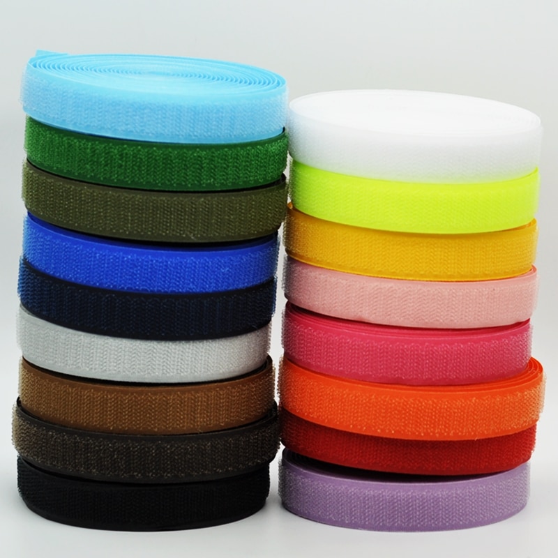 20mm 2 yards/lot kleurrijke zelfklevende klittenband naai-drukknoop naai-accessoires voor thuis kleding tas sh