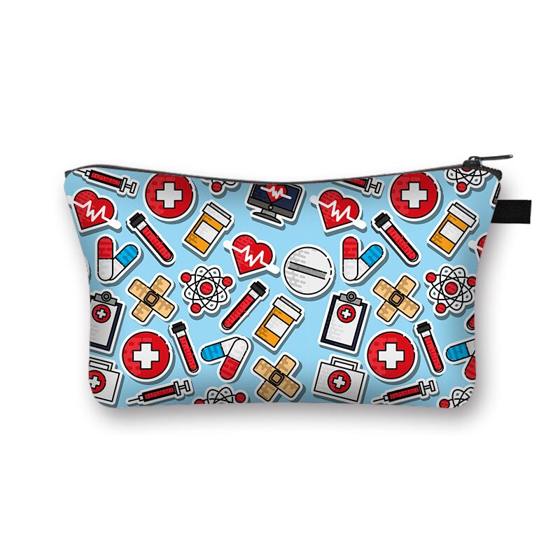 Engel in Weiß Krankenschwester Elektrokardiogramm Druck Damen machen-hoch Tasche Krankenschwester Mädchen Lagerung Tasche Kosmetik fallen: shzbblm32