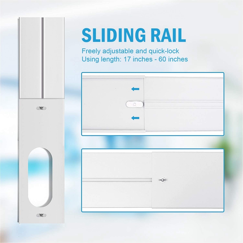 Kit de ventana de aire acondicionado con acoplador, sello de ventana ajustable para unidad de CA, Kit de ventilación de CA deslizante para manguera de escape