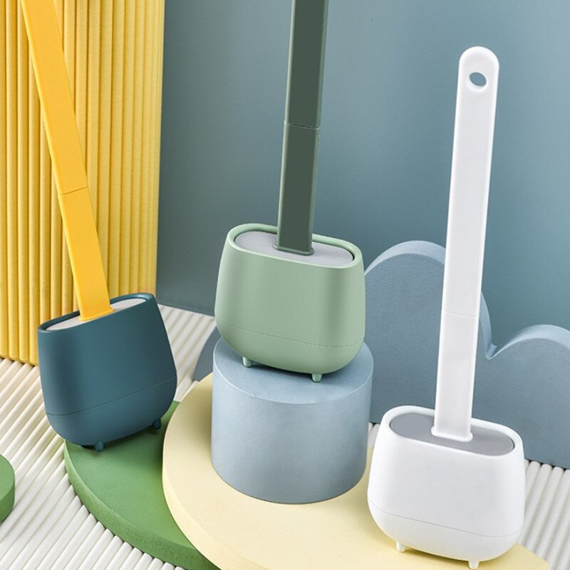 Toiletborstel Set Thuis Wall Mounted Plastic Hoek Wc Borstel Lange Steel Borstel Met Houder Badkamer Wc Accessoires