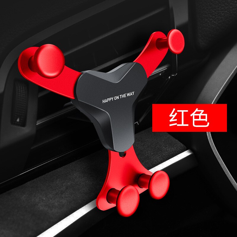 Zwaartekracht auto telefoonhouder auto telefoonhouder auto voor de luchtuitlaat mobiele telefoon navigatiebeugel telefoonhouder: Rood