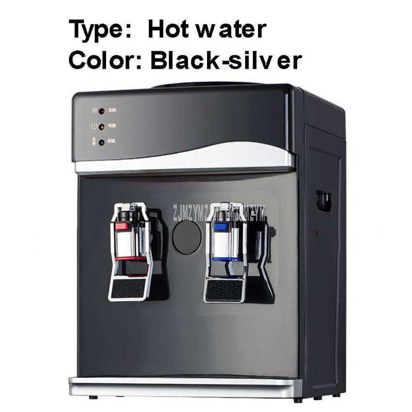 Mini Electric Cold Water Dispenser Machine Dormitory Household Drink Water Dispenser Desktop Vertical Water Heating Boiler: Hot water Silver