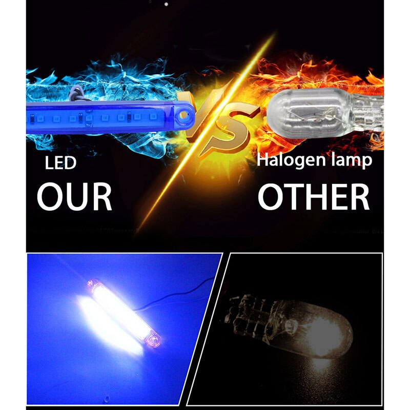 Lampe sidelys  dc 24v sæt abs plast tilbehør dele 9 led bus lastbil markør