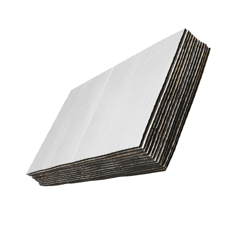12 stuks 30 x 50cm 5mm zelfklevende auto geluidsisolerende katoenen schuimrubberen isolatiematten voor thuis, geluidsabsorberende katoenen anti-geluidsspons