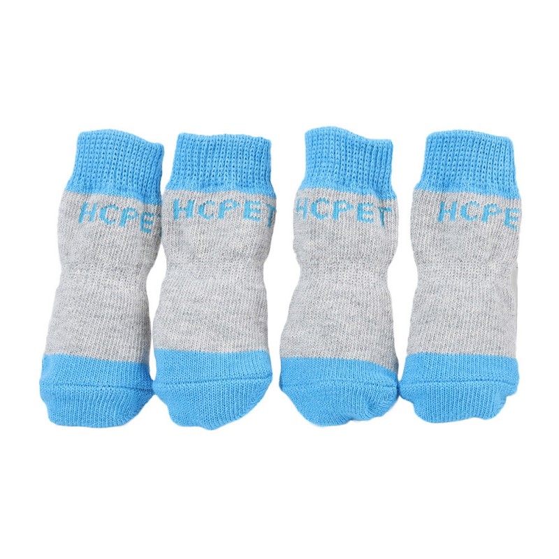 Calcetines antideslizantes para perros y gatos pequeños, de invierno, gruesos y cálidos, protectores de patas, accesorios para patucos: Azul / M