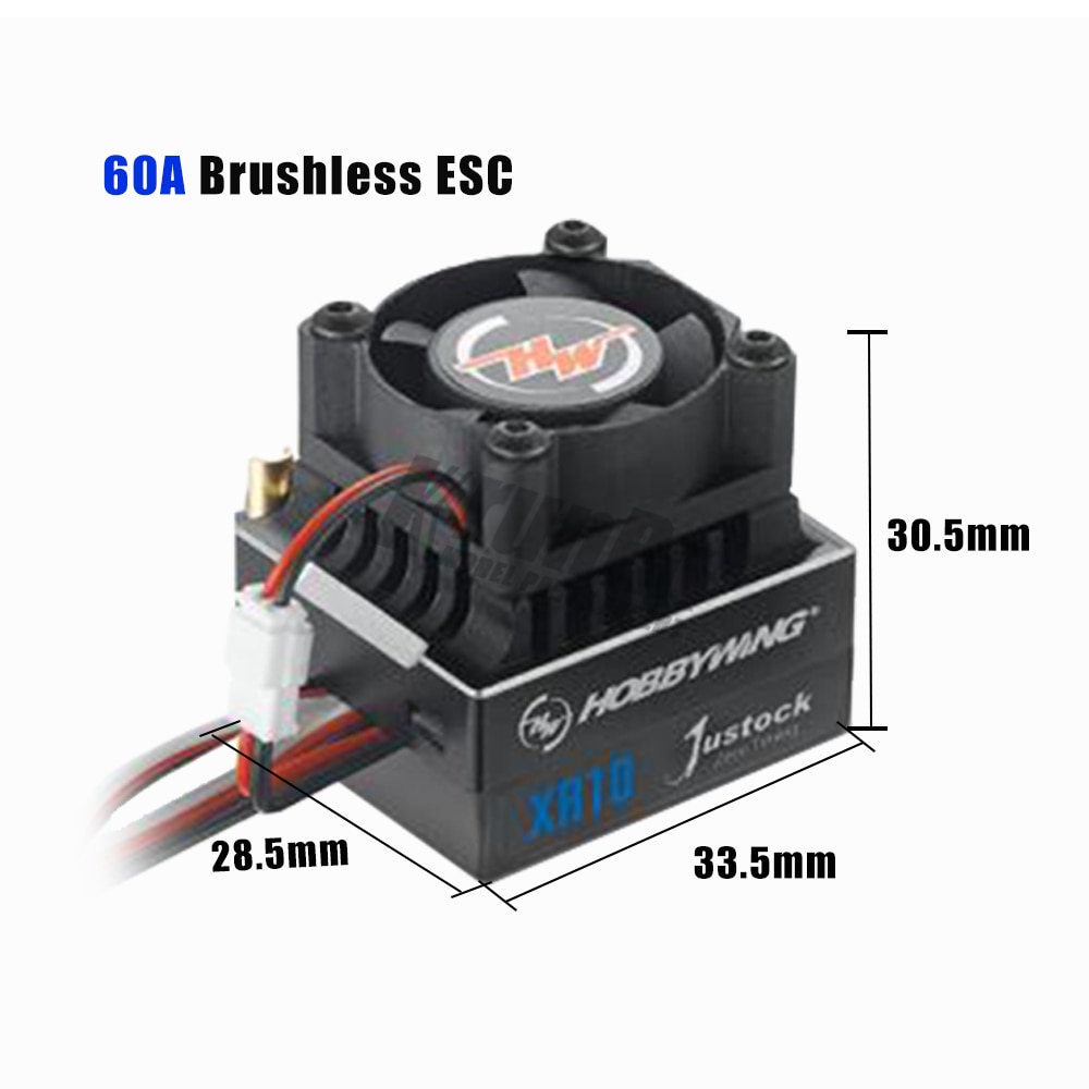 Hobbywing Xerun XR10 Justock 60A Sensored Brushless ESC Speed Controller for 1/10th 1/12thTouring Car/Buggy