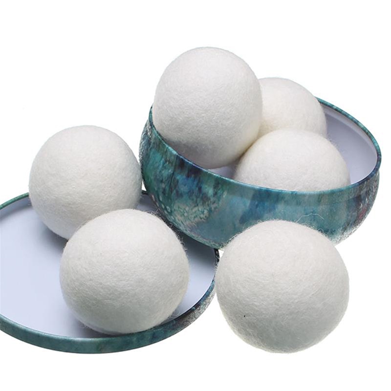 6Pcs/lot Reusable Wool Dryer Balls Natural Softener Drying Balls Washing Machine White Dry Kit ball