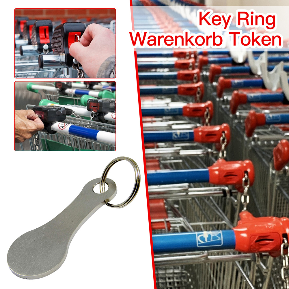 2pcs/lot Ring for Black Shopping Cart Token Key Keychain Metal Aluminum Alloy Keyring Accessories Keyring Hooks Do