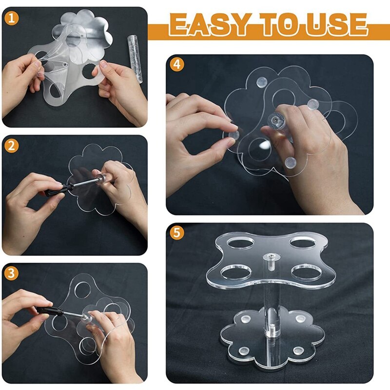 Ice Cream Cone Holder,4 Holes Acrylic Cone Display Stand Waffle Sushi Hand Roll Stand Rack For Kids Baking Party Buffets