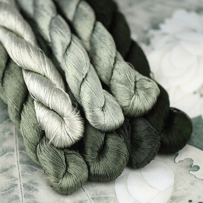 Zijde Borduurgaren/100% Zijden Draad/Hand Borduren Borduren Kruissteek/Verdorde Groen/7 Pure Kleuren: 7 colors