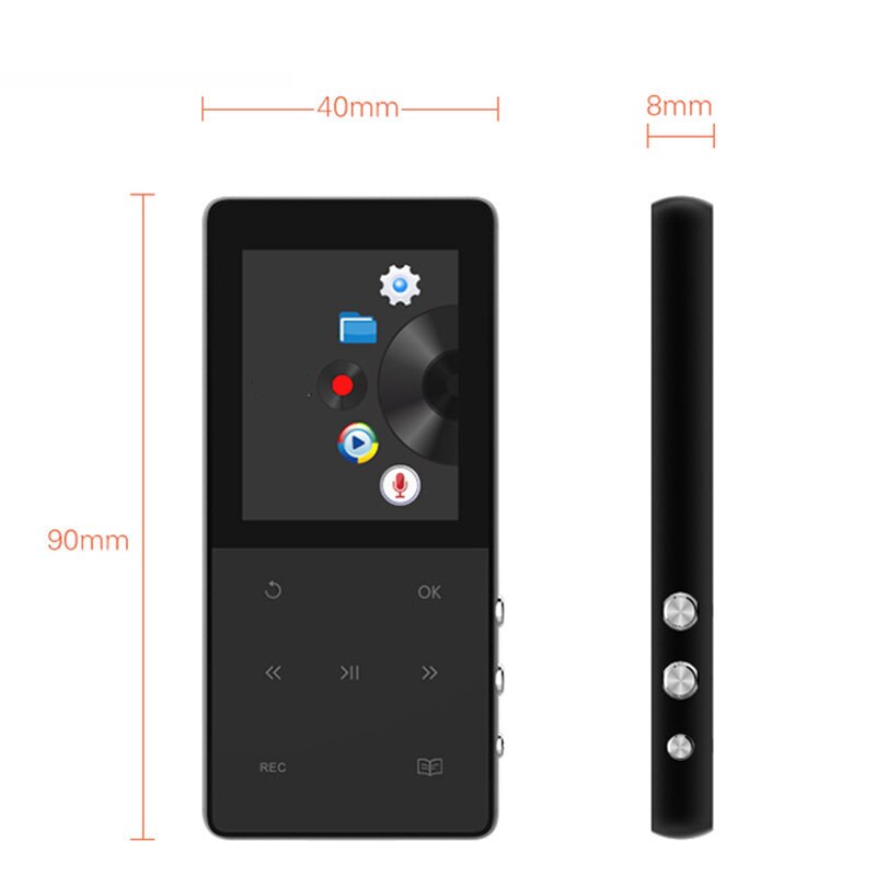 Touch Screen MP3 Player 8GB HIFI Music Player With FM Radio Recorder eBook Video Support TF Card Up To 64GB