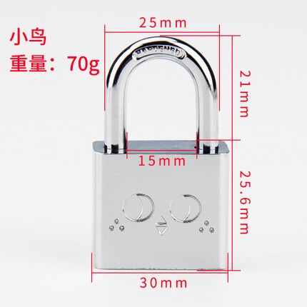 Sleutel Deurslot Hangslot Anti-Diefstal Slot Kantoor Kast Huishouden Slaapzaal Kleine Lock Kleine Maat: H
