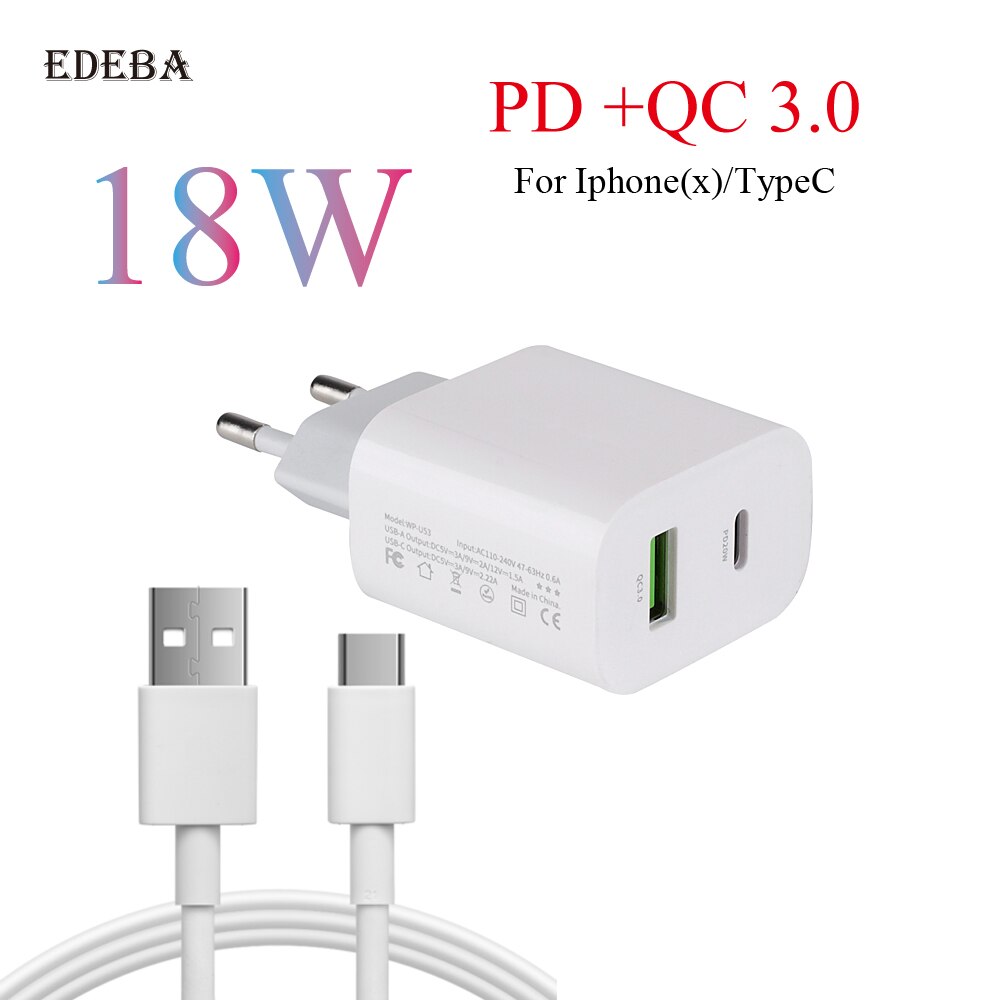Fast Charger USB Charger 5V/3A 9V/2A 12V/1.5A PD Charger for Xiaomi Huawei Iphone Quick Charger Fast Charging Adapter