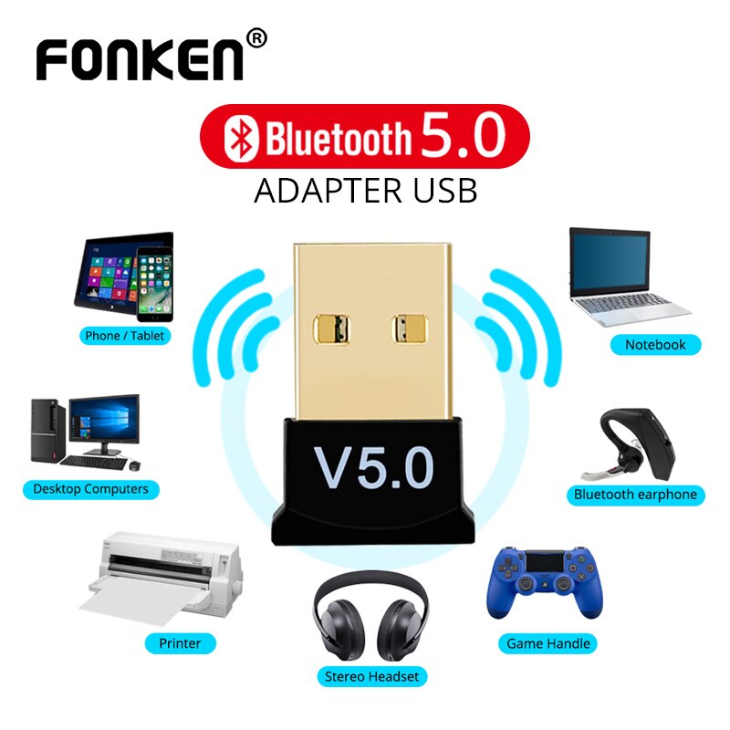 FONKEN USB Bluetooth PC Adapter Audio Receiver Draadloze USB Dongle Zender Voor Ps4 Tablet PC Oortelefoon Printer USB Connector