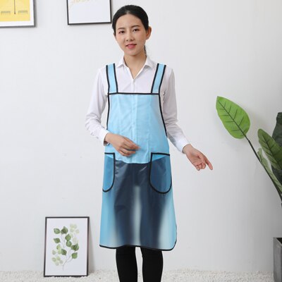 Transparent apron household kitchen waterproof and oil-proof plastic apron women smock custom work clothes: 3 / M