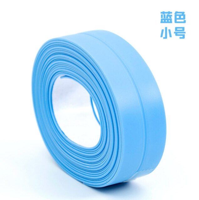 3,3 m * 38/22mm Badezimmer Dusche Waschbecken Badewanne Abdichtung Streifen Band Weiß PVC Selbst-klebstoff Wasserdicht wand Aufkleber Bad Küche: Blue small