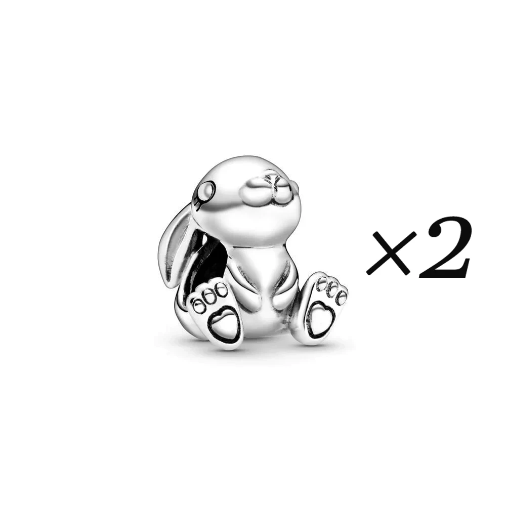 Lindo conejo mascota Nini Charm Bead Fit Pan pulseras DIY mujer joyería