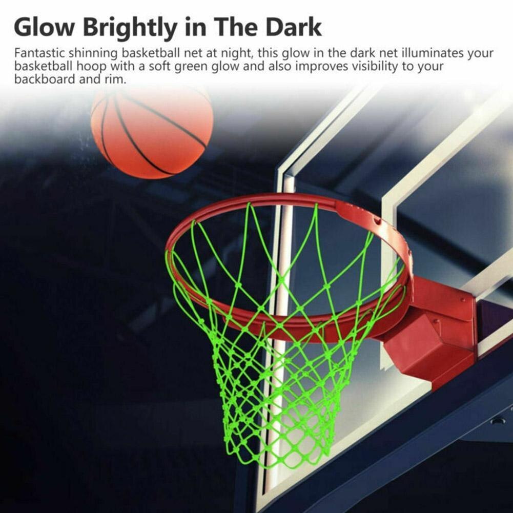 1Pc Luminous Basketbal Netto Groene Fluorescerende Basketbal Sport Fluorescerende Standaard Basketbal Netto Basketbal Net Night