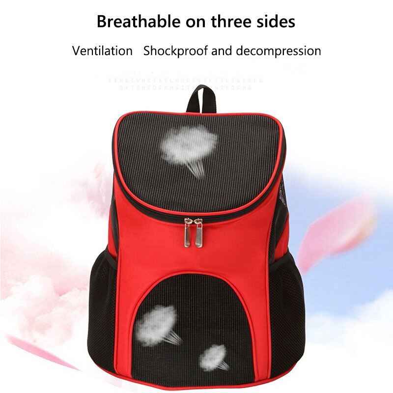 Foldable Pet Bag Carrier Backpack Dog Cat Outdoor Travel Carrier Packbag Portable Zipper Mesh Pet Out Bag Cat Backpack