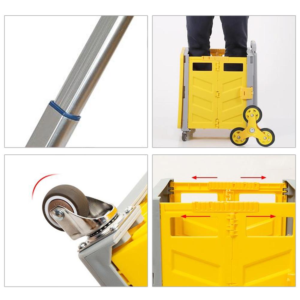 Folding Cart Heavy Duty Crate Handcart With 8 Wheels Portable Tools Carrier For Travel Shopping Moving Luggage Home Storage