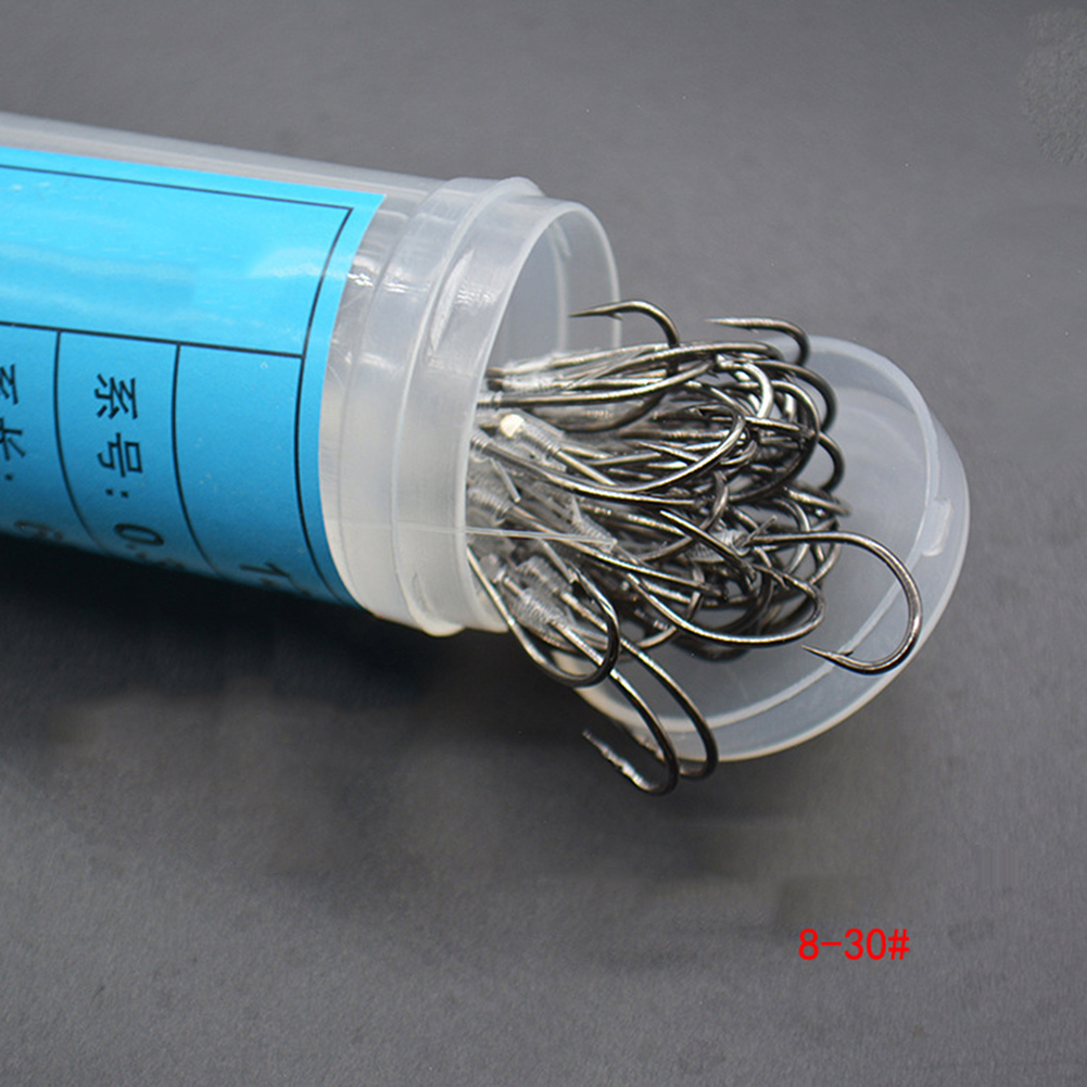 50 Stuks Vishaken Met Lijnset Koolstofstaal Dubbele Vishaak Vis Prikkeldkarper Visuitrusting Onderdeel Accessoires