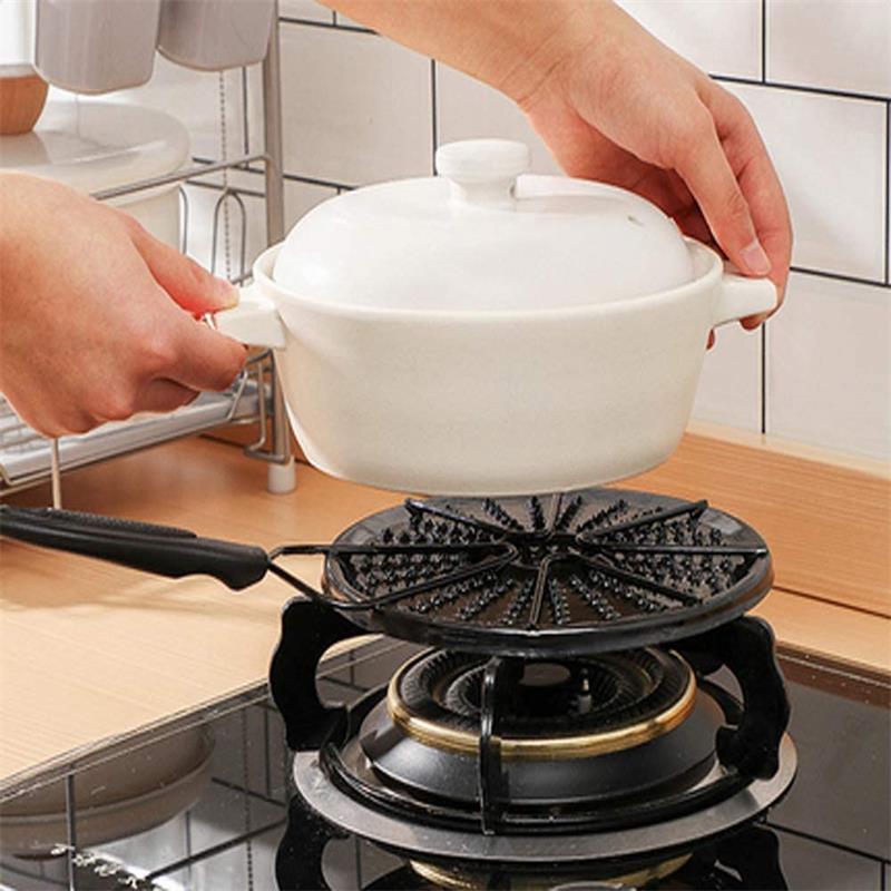 Placa de conducción de calor esmaltada, bandeja de estufa de Gas, difusor de calor, placa protectora de llama con mango para Cocina de Inducción