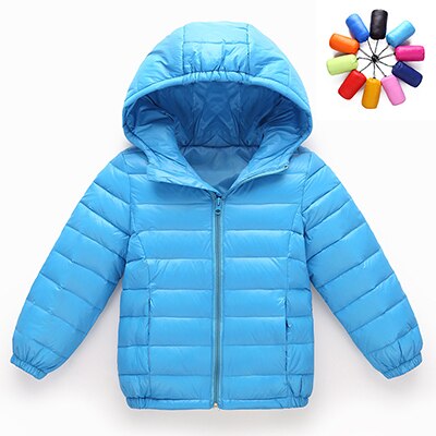 hiver garçons filles mince vers le bas coton manteau bébé enfants printemps automne doudoune enfants 3-11Y vêtements d'extérieur: Sky Blue / 4T
