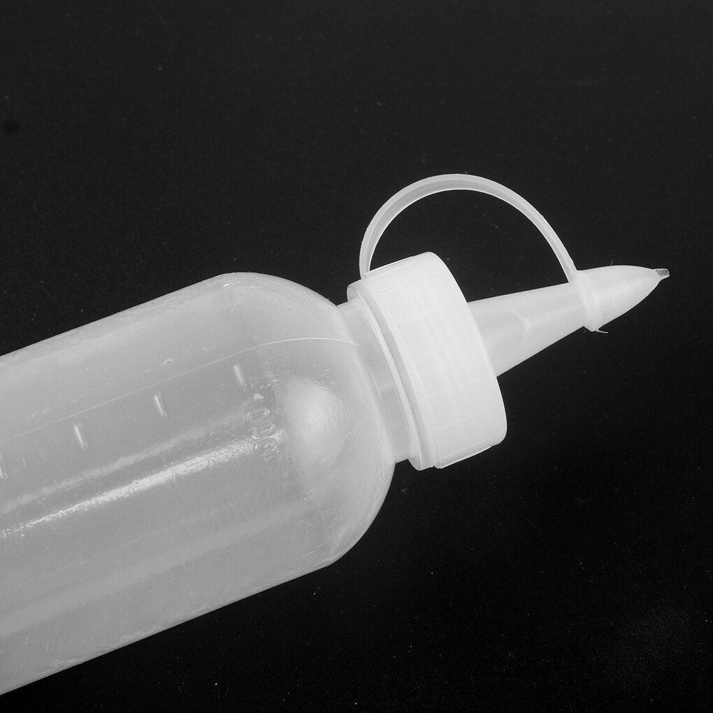 2pcs 100ML Plastic Sauce Squeezer Bottle Dispensing Bouteille Glue Dispenser Clear Liquid Dropper Bottle