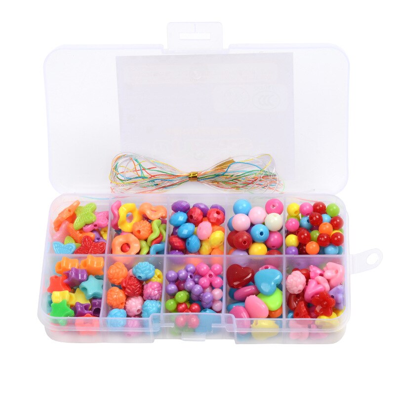 200 st pärlsats leksaker för pyssel 10 galler barn & #39 ;s pärlor flickor handgjorda pärlor armband halsband diy material barnleksak: A
