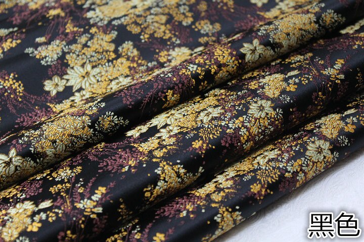 Breed 29 "Chinese Cheongsam Pop Jurk Mongoolse Gown Stof Film Tv Satijn Materiaal Decoratie Diy Jacquard Brocade Doek: Black