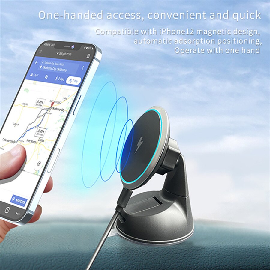 15W Draadloze Auto Magneti Charger Voor Iphone 12 Pro Max Qi Snel Opladen Air Vent Car Mount Magneet Adsorbeerbare telefoon Auto Houder