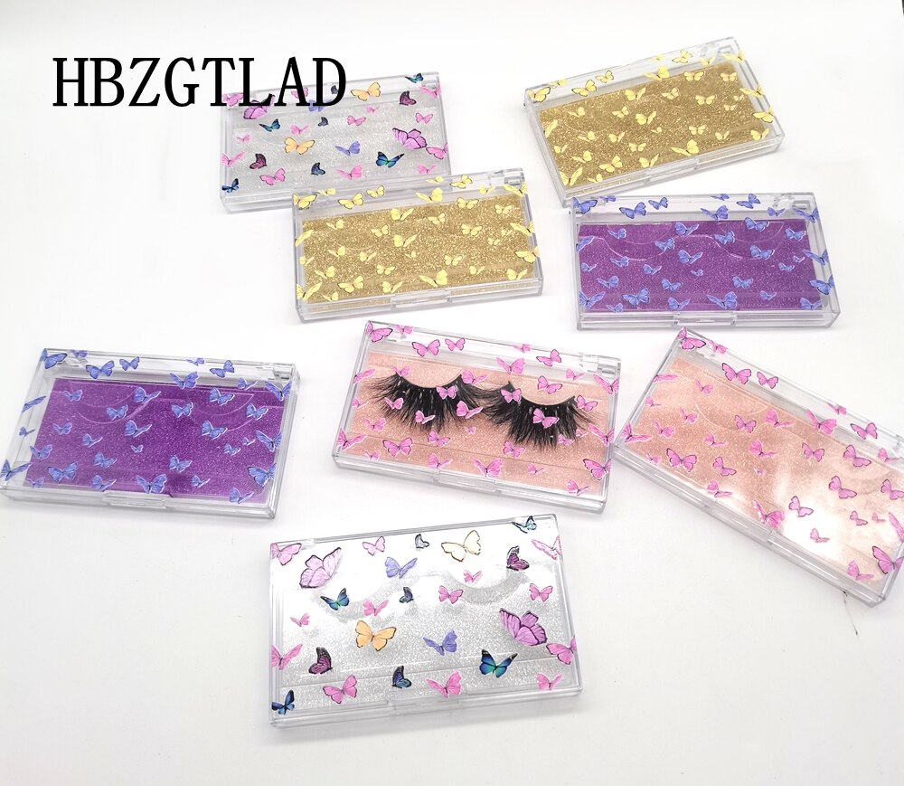 20/50pcs price eyelash packaging box lash boxes 25mm faux mink lashes Butterfly print rectangle empty case bulk