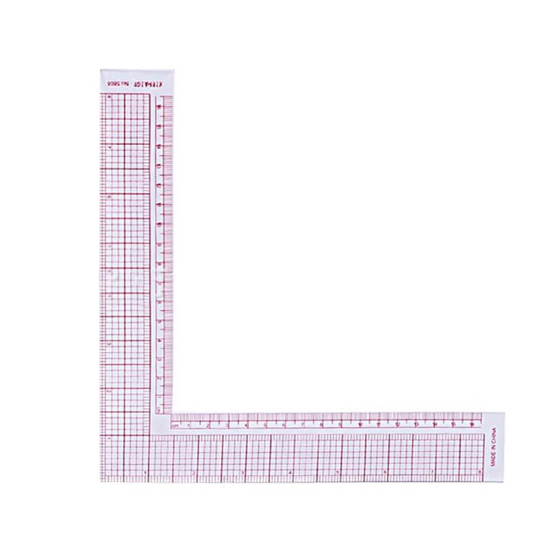 1Pcs Drawing Supplies Plastic L Shape Right Angle Craft Scale Rule Multi-function Quilting Ruler Sewing Patchwork Tool: Default Title