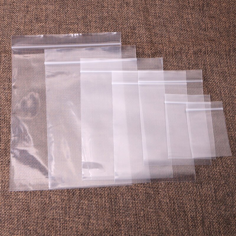 100X Clear Grip Self Press Seal Resealable Zip Lock Plastic Jewelry Bags 8 Sizes W0YF