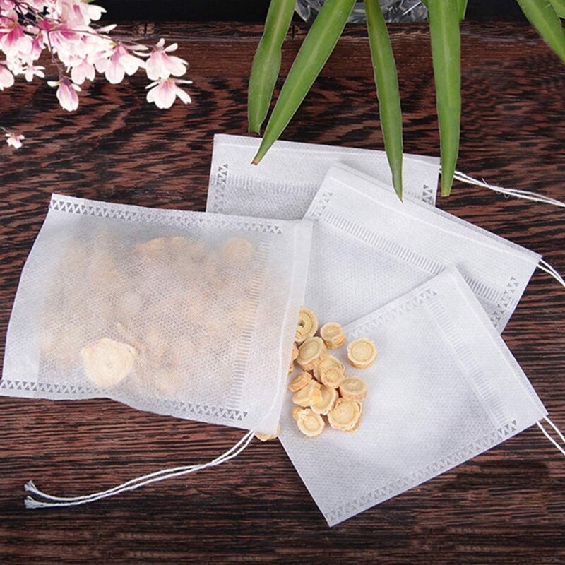 JEYL 200PCS Tea Filter Bags, Disposable Tea Infuser Bags Paper Empty Tea Bags Drawstring Loose Leaf Tea Bag Herb Filter Bag